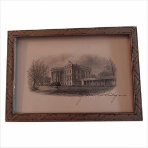 Grace Coolidge Signed and Framed White House Post Card